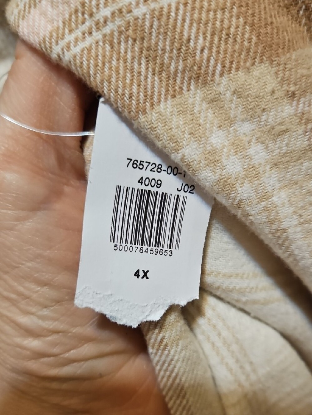 Old Navy Cream, Pink and Tan Plaid Button-Down Shirt - Picture 10 of 10